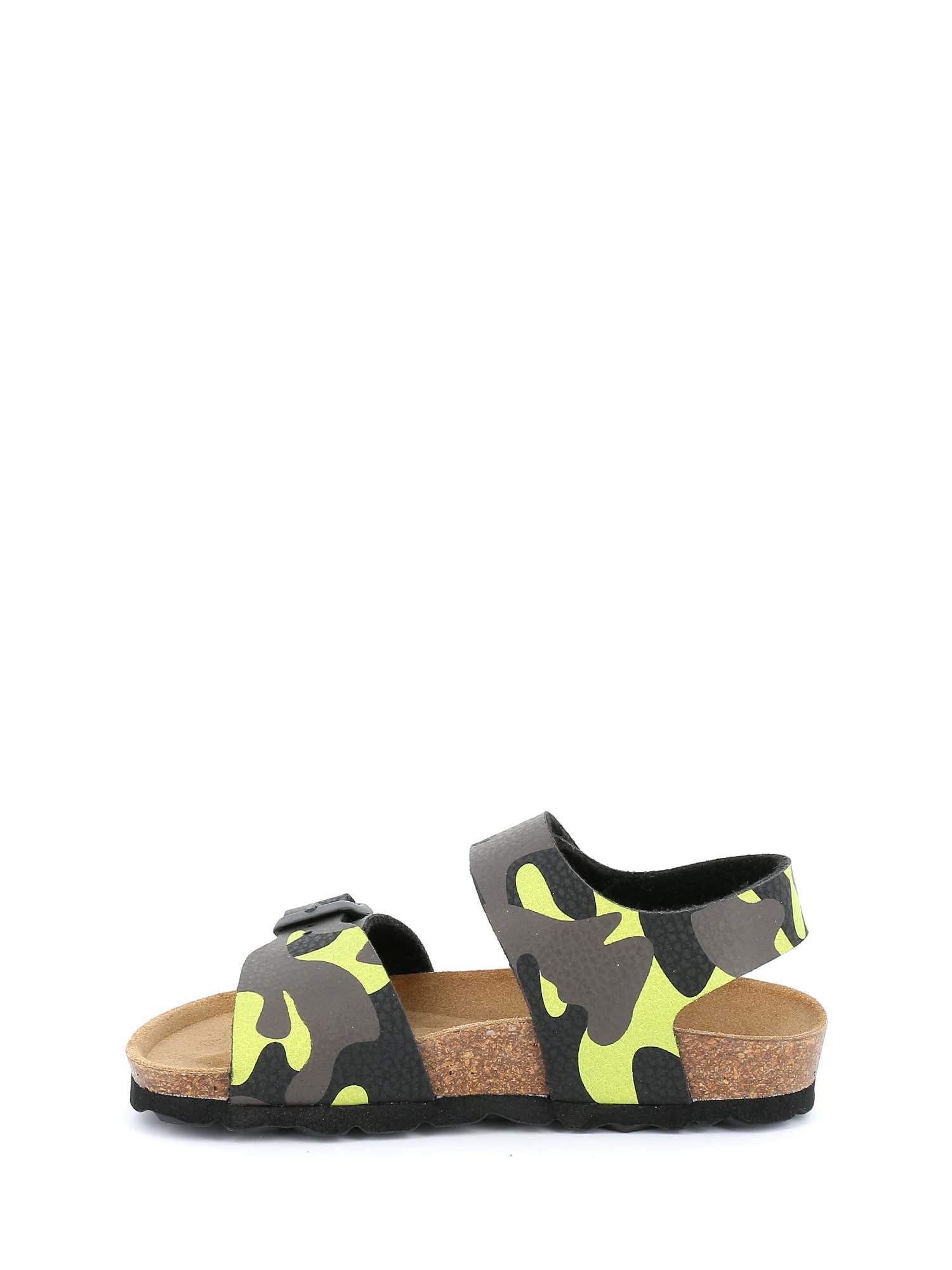 Sandali con strappi Nero Grunland Junior