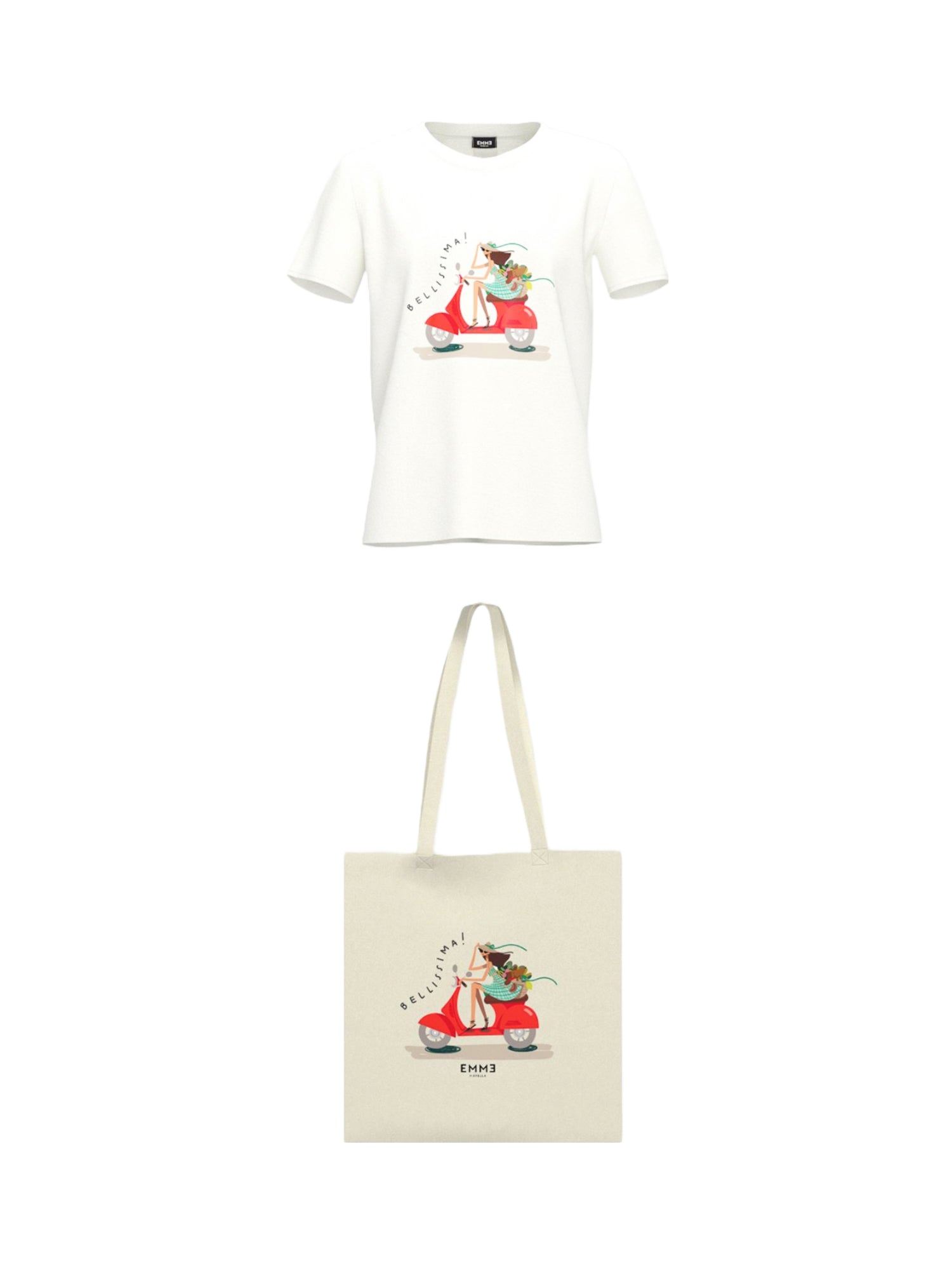 T-shirt Bianco Rosso Emme Marella