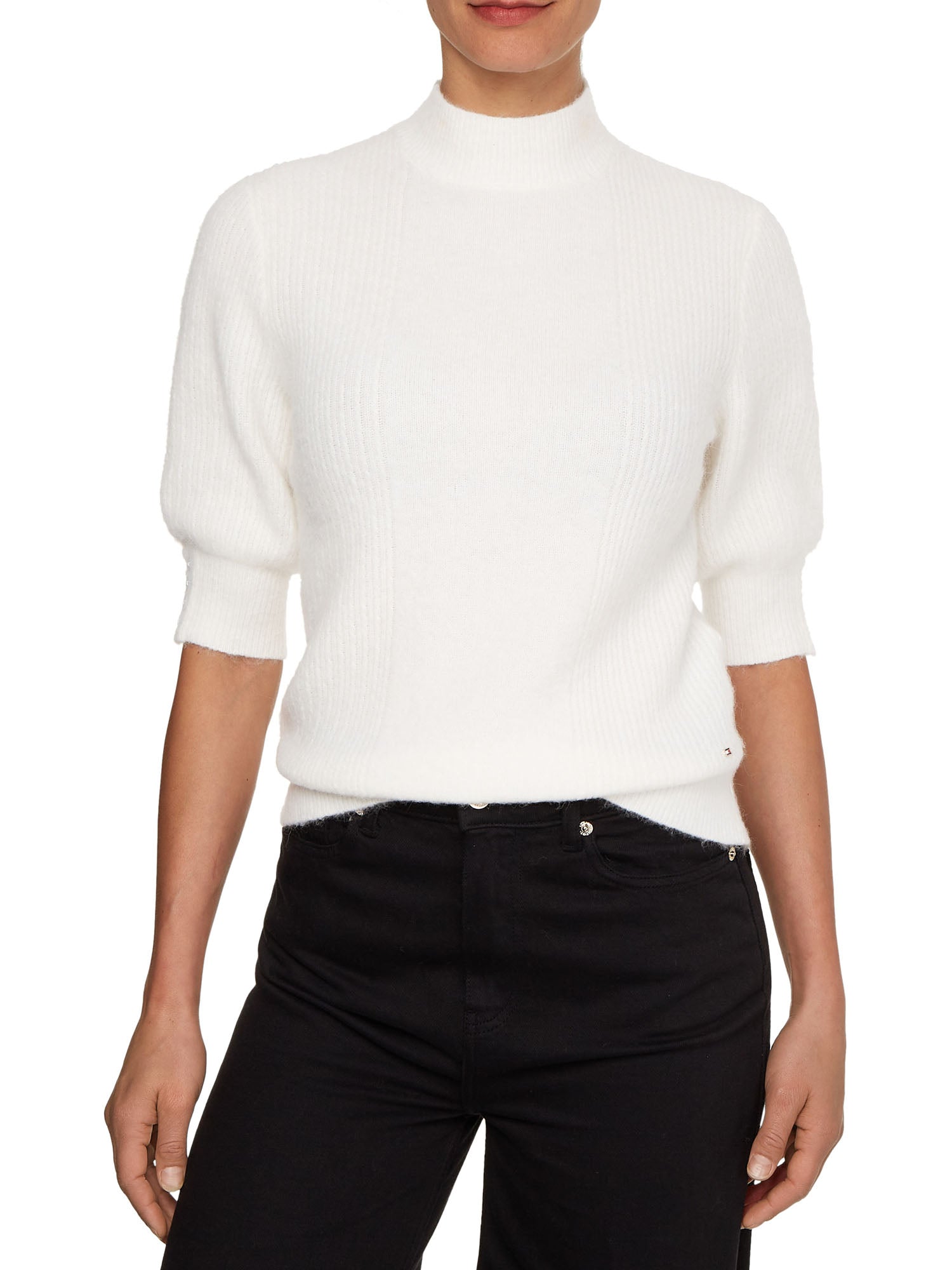 Maglie a collo alto Bianco Tommy Hilfiger