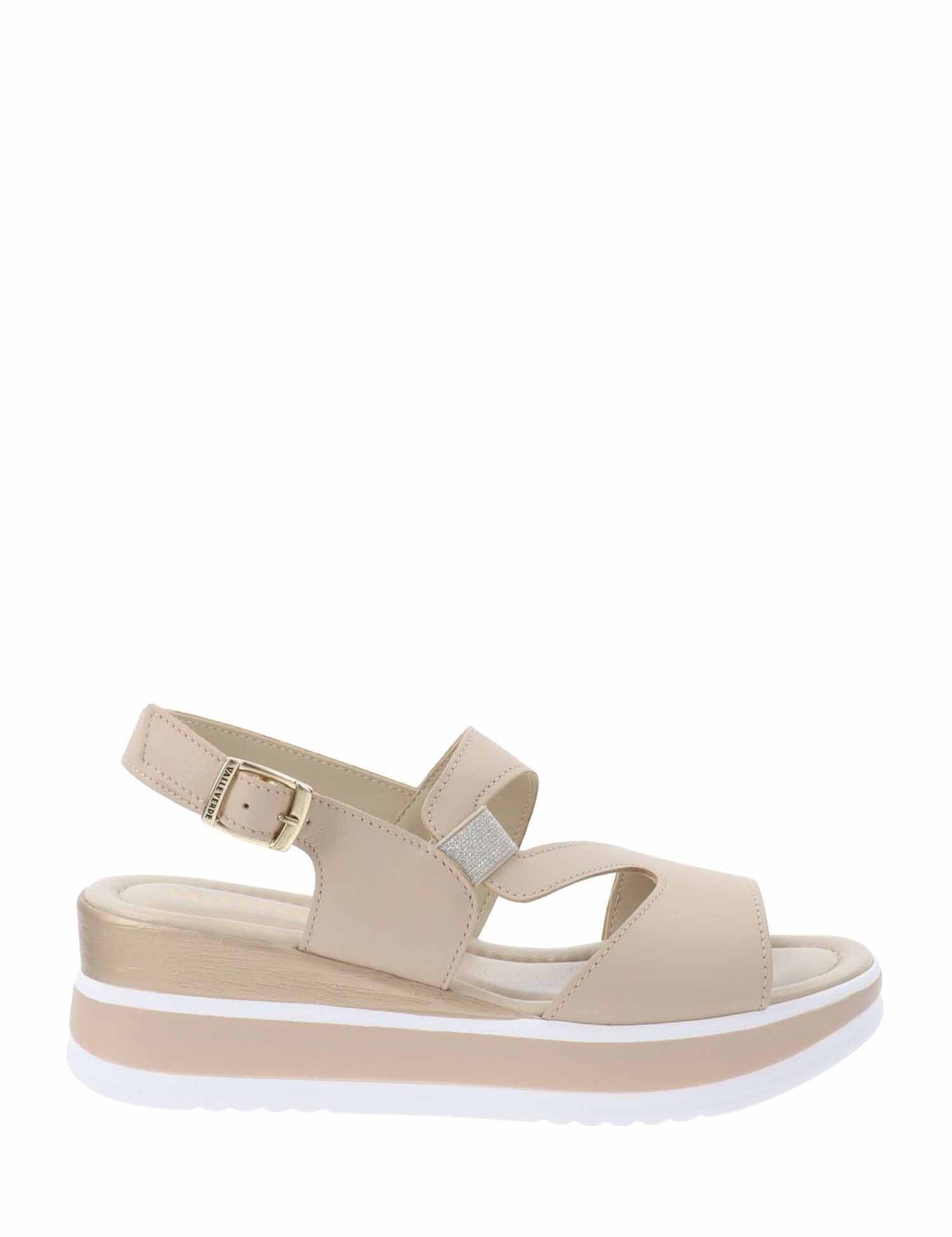 Sandali zeppa Beige Valleverde
