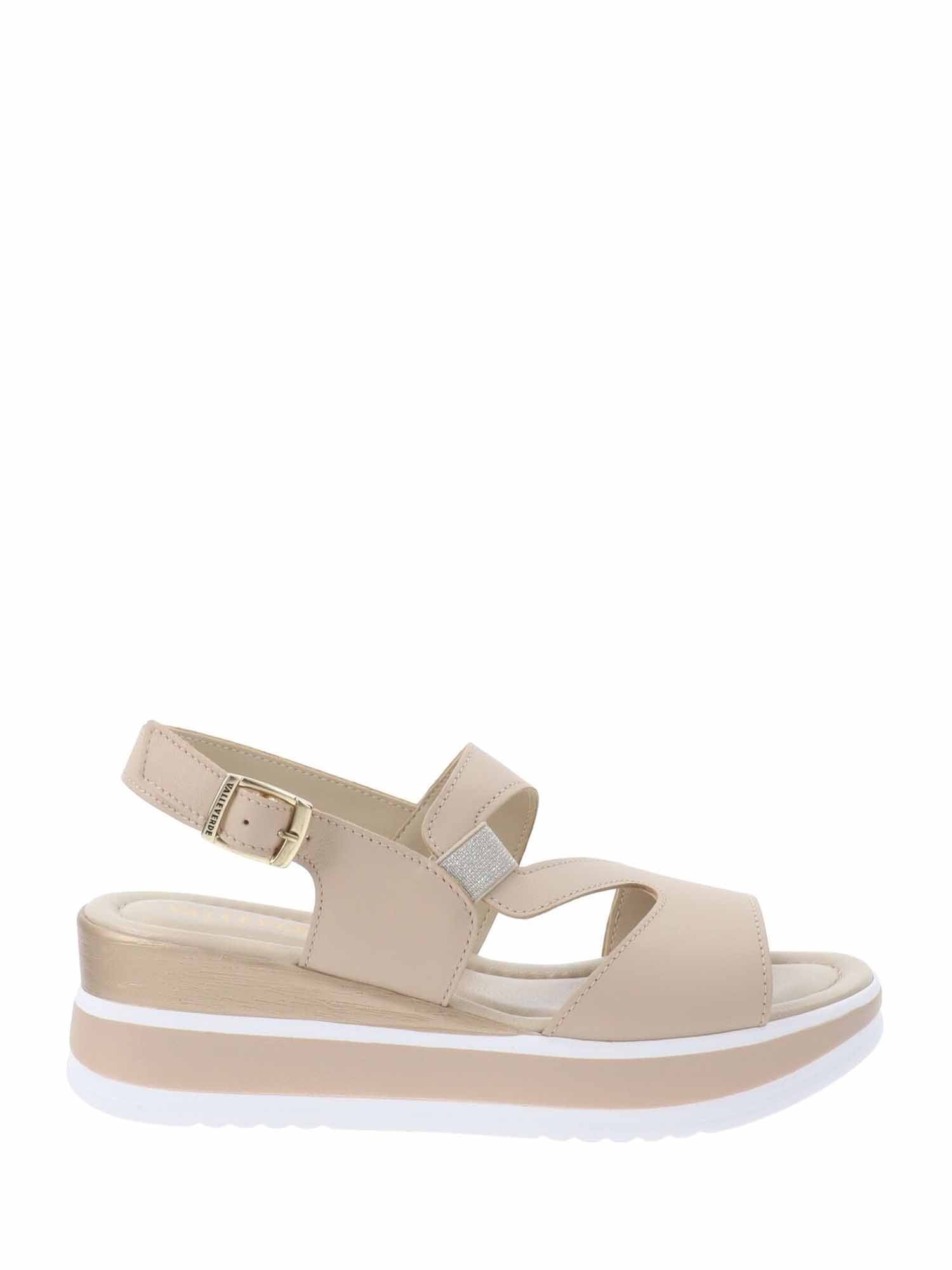 Sandali zeppa Beige Valleverde