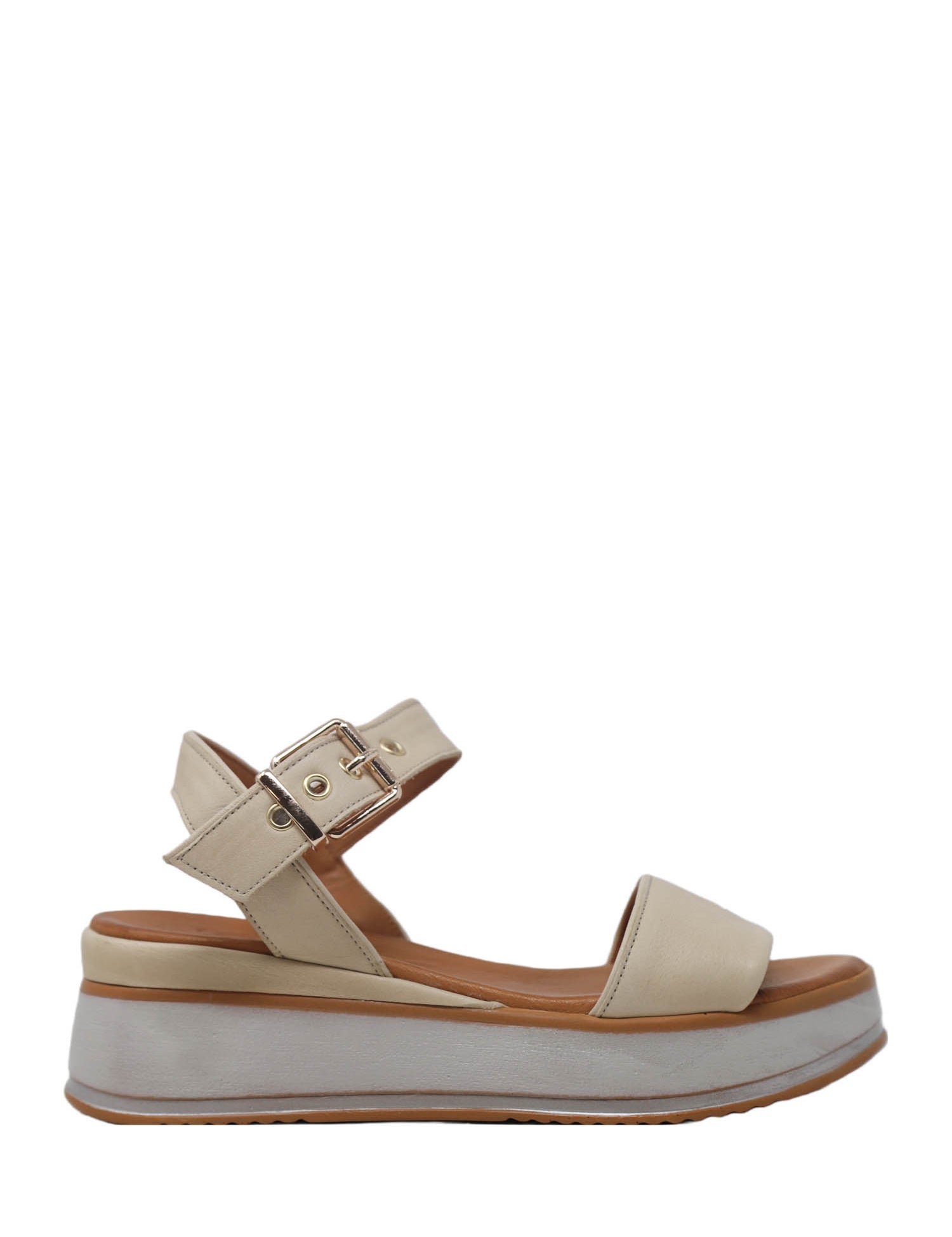 Sandali zeppa Beige Grace Shoes