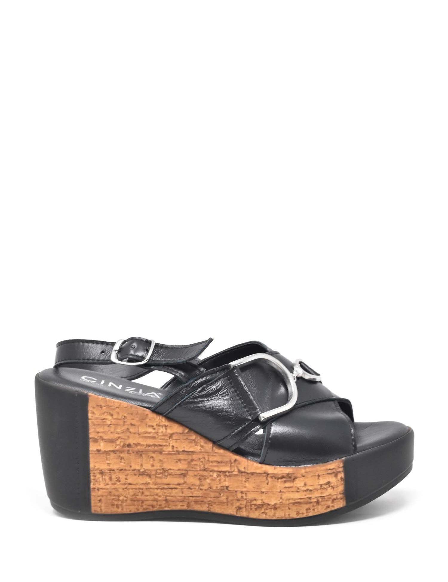 Sandali zeppa Nero Cinzia Soft