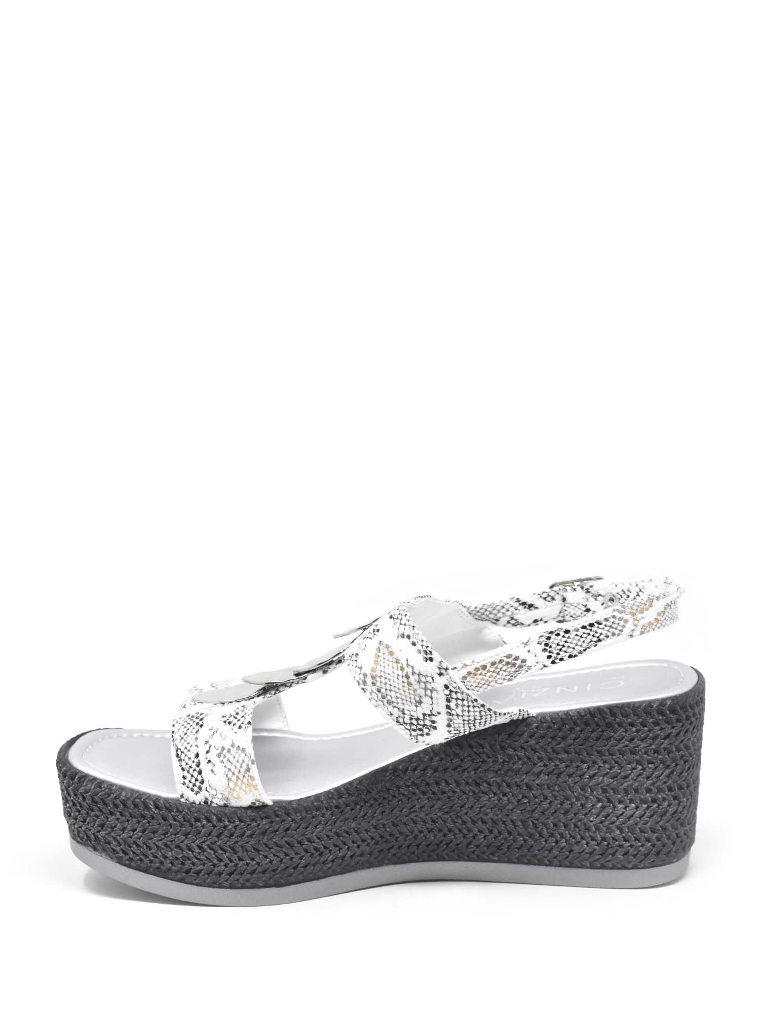Sandali zeppa Bianco Argento Cinzia Soft