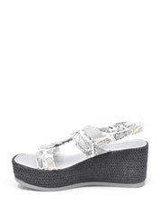 Sandali zeppa Bianco Argento Cinzia Soft