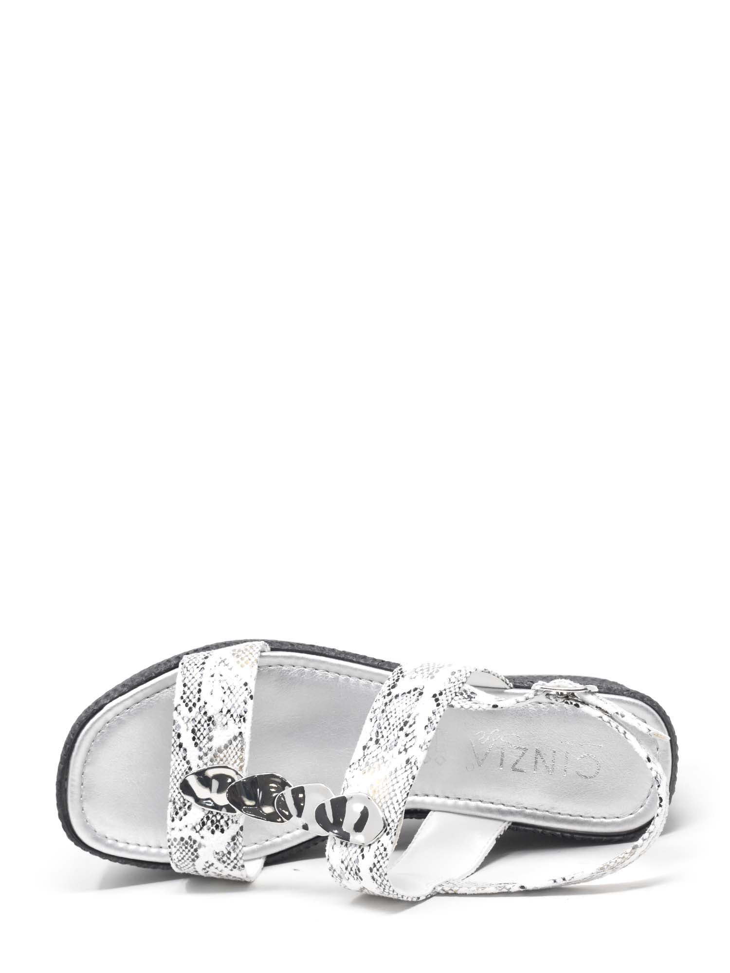 Sandali zeppa Bianco Argento Cinzia Soft