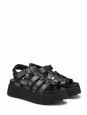 Sandali zeppa Nero Cult